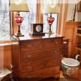 F17. Mahogany four-drawer chaest.